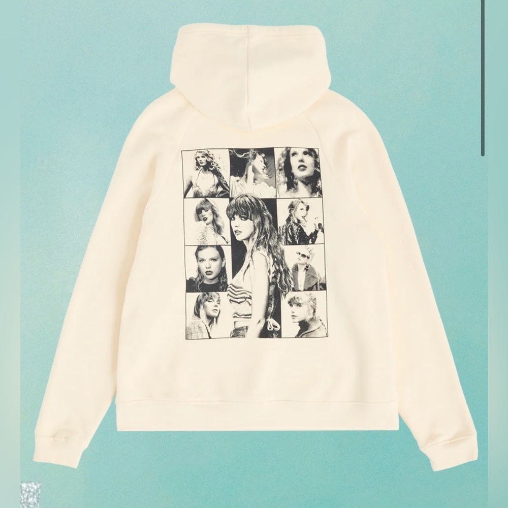 TAYLOR SWIFT THE ERAS INTERNATIONAL TOUR BEIGE HOODIE SZ SMALL ASO SIENNA MILLER